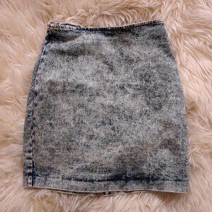 Vintage acid wash denim jeans skirt